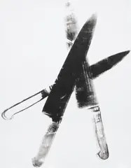 Andy Warhol, Knives, 1981-1982, synthetic polymer paint and silkscreen inks on canvas