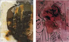 Untitled by Sigmar Polke, 1983, acrylic and lacquer on fabric, diptych, offered Mar 2013