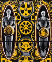 Gilbert&George, Wheel, 2004, color coupler prints in artists’ metal frames (in 9 parts)