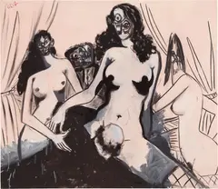 George Condo, The Monk at the Brothel, 2007, acrylic and charcoal on canvas