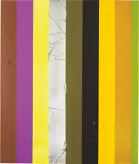Anselm Reyle, Untitled, 2004, oil, acrylic, PVC foil, and mirrored Plexiglas on canvas