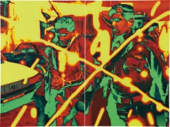 T.V. Santhosh, Enemies' Enemy II, 2008, oil on canvas, diptych