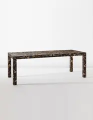 Studio Job, “Perished” table, 2006, Macassar ebony, laser-cut bird’s eye maple inlays