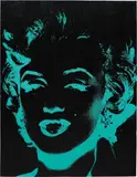 Andy Warhol, Blue/Green Marilyn from Reversal Series, 1979-86, synthetic polymer and silkscreen ink on canvas