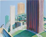 Wayne Thiebaud, Cat and Traffic, 1993, acrylic on canvas