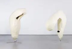Franz West, Untitled (Two heads), 2004, lacquered aluminum, aluminum stands