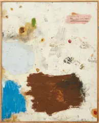 Joe Bradley, Untitled, 2010, colored oil sticks on canvas, in artist's wood frame