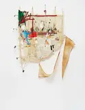 Elliott Hundley, Untitled, 2005, paper, collage, fabric, wire, wood, found materials