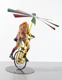 Boy on Flying Machine by Yinka Shonibare Cbe Ra, 2008, mannequin, Dutch wax printed cotton, steel, rubber, aluminum, sold May 2013