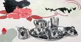 Subodh Gupta, Still Steal Steel #1, 2007, oil and enamel on canvas