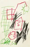Untitled (House with "S" and Baseball) by Jean-Michel Basquiat, 1981, oil stick on paper, sold May 2013