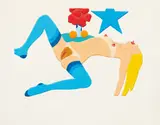 Tom Wesselmann, Embossed Nude #3 (Legs Spread), 1968-73, Liquitex in colors, pencil and embossing on paper