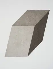 Sol LeWitt, Wall Drawing #354F: Isometric figure drawn with India ink washes [Parallelogram], 1981, india ink wash