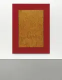 Fred Tomaselli, Green on Red, 1995, acrylic, hemp leaves and resin on panel