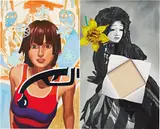David Salle, Snowflake, 2003, diptych: oil and acrylic on canvas and linen