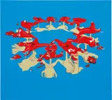 Inka Essenhigh, "Mass Suicide" from Special Forces #2, 1997, oil enamel on canvas
