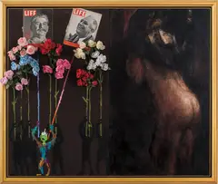 Komar & Melamid, The Allies from The Anarchistic Sintesis and Yalta Conference Series, 1984-85, diptych: oil and mixed media on canvas, laid on wood panel