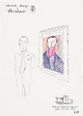 Untitled by Martin Kippenberger, 1988, colored pencil on hotel stationary, offered May 2013