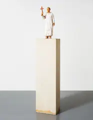Column Figure IV (Monk) by Stephan Balkenhol, 2004, painted wawa wood, offered May 2013