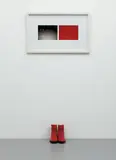 Carlos Amorales, Two Works: (i) Kunst Werke. Berlín, Alemania No. 4; (ii) Botas, 2002, (i) c-print; (ii) painted ceramic