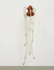 Thomas Glassford, Medusa, 1992, industrial hoses, wood gourd, and steel armature