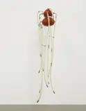 Thomas Glassford, Medusa, 1992, industrial hoses, wood gourd, and steel armature