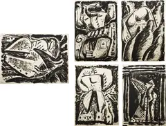 Five Works: Untitled by Daniel Senise, 1985, oil stick on paper, offered May 2013
