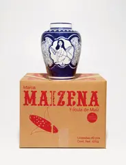 Eduardo Sarabia, A Thin Line Between Love and Hate, 2005, hand-painted ceramic vase, silkscreen cardboard box