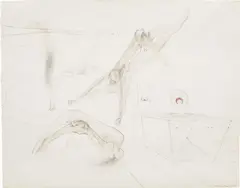 Flying Figures by Roberto Matta, 1944, colored crayon and graphite on paper, sold May 2013