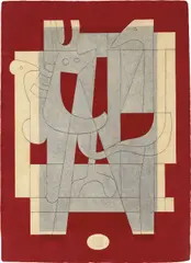 Carlos Mérida, Diálogo Silente, 1966, oil on incised DUCO, on heavy paper