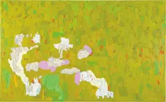Federico Herrero, Él, Ella y Mixeta con Labio Leporino, 2002, oil, acrylic, and ink on linen