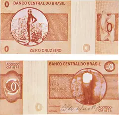Two Works: Zero Cruzeiro by Cildo Meireles, 1978, offset print on paper, sold May 2013