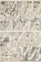 Untitled by Nikolas Gambaroff, 2010, newsprint, adhesive, acrylic on canvas, sold Sep 2013