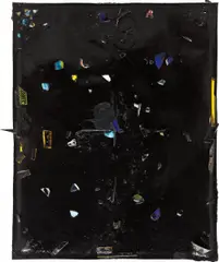 Piero Golia, Constellation Painting #10, 2011, resin, ceramic, glass, plastic, metal debris