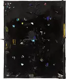 Piero Golia, Constellation Painting #10, 2011, resin, ceramic, glass, plastic, metal debris
