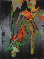 Kelley Walker and Wade Guyton, Untitled, 2008, silkscreen and digital Inkjet print on canvas mounted on wood