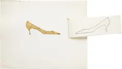 High Heeled Shoe by Andy Warhol, 1957, ink and gold leaf on Strathmore paper, joined with brown paper tape, offered Sep 2013