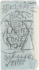Jean-Michel Basquiat, Light Cone, 1986, oil stick on envelope