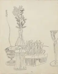 Andy Warhol, Still Life with Coca Cola bottle, Late 1950's, ink on paper on board