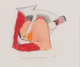 Tom Wesselmann, Study for Smoker #27, 1978, ball-point pen, colored pencil on tracing paper