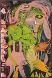 Es Gibt Zum Glück Nur Stoffwechsel... by Jonathan Meese, 2008, oil and mixed media on canvas, sold Sep 2013