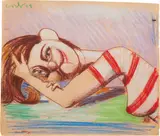 George Condo, Untitled (Portrait of a Woman), 2004, pastel on paper