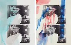 Nick Mauss, Two works: Untitled, 2010, mixed media and Xerox on paper
