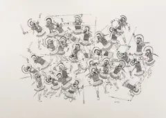 Internal War by Gogi Totibadze, 2013, ink on paper, sold Sep 2013