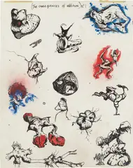 Studio Wall Drawing September 1999 (The consequences of addition), No. 1 by Keith Tyson, 1999, gouache, watercolor, felt-tip pen, adhesive on paper, offered Sep 2013