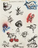 Keith Tyson, Studio Wall Drawing September 1999 (The consequences of addition), No. 1, 1999, gouache, watercolor, felt-tip pen, adhesive on paper