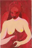 Rita Ackermann, Fight to Death, 2002, oil and dirt on canvas