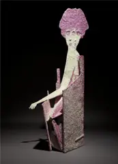 Ryan Johnson, Clara Bow (Flapper), 2008, synthetic clay, acrylic, paint, cheesecloth, plywood, steel, casting tape