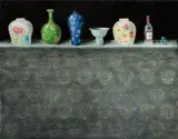 Konstantin Totibadze, Vases and Vodka, 2013, oil on canvas