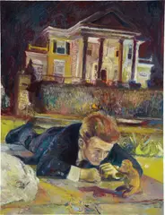 Keith Mayerson, The White House, the Rebel and the Chimp, 2005, oil on linen